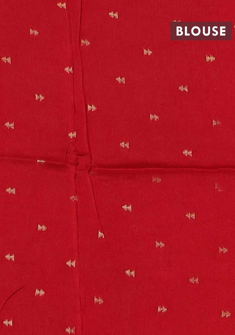 Art Kota Silk Saree Red With Silver Zari Woven Buttas And Zari Woven Simple Border With Buttas And Brocade Design For Women - Indya