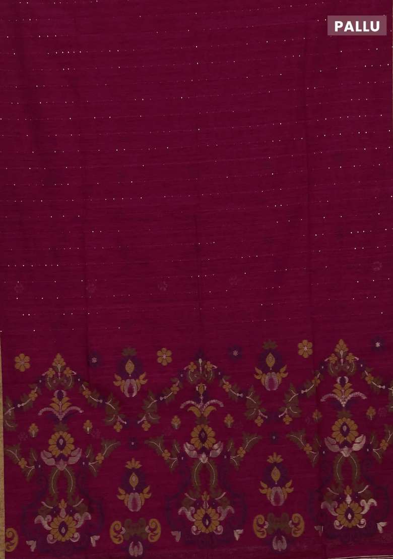 Jute Silk Saree Pink With Allover Sequin Work And Jamdhani Pallu With Embroidered Design For Women - Indya