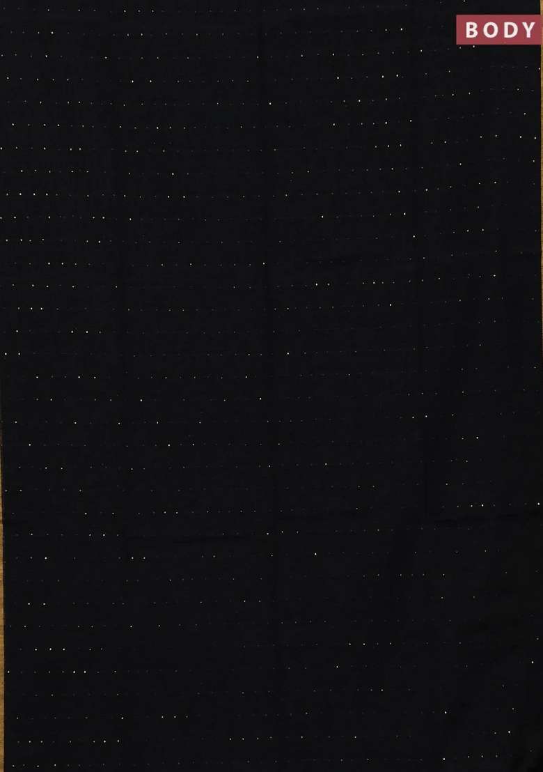 Jute Silk Saree Black With Allover Sequin Work And Jamdhani Pallu With Embroidered Design For Women - Indya