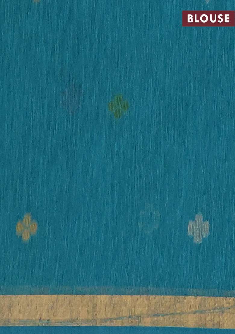 Jute Silk Saree Teal Blue With Allover Sequin Work And Jamdhani Pallu With Embroidered Design For Women - Indya