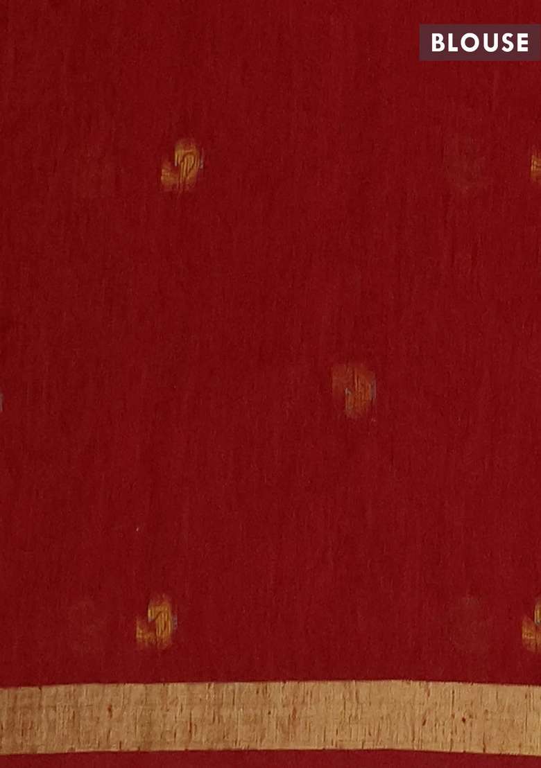 Jute Silk Saree Red With Allover Sequin Work And Jamdhani Pallu With Embroidered Design For Women - Indya
