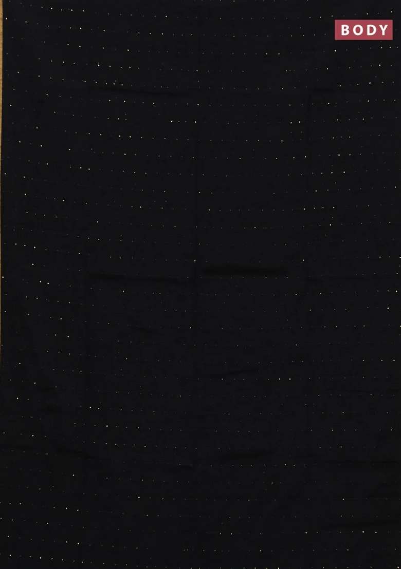Jute Silk Saree Black With Allover Sequin Work And Zari Woven Border With Embroidered Design For Women - Indya
