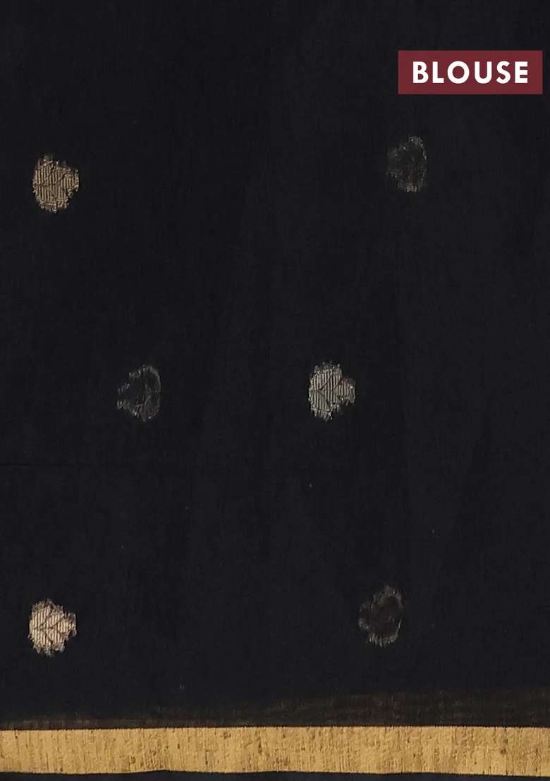 Jute Silk Saree Black With Allover Sequin Work And Zari Woven Border With Embroidered Design For Women - Indya