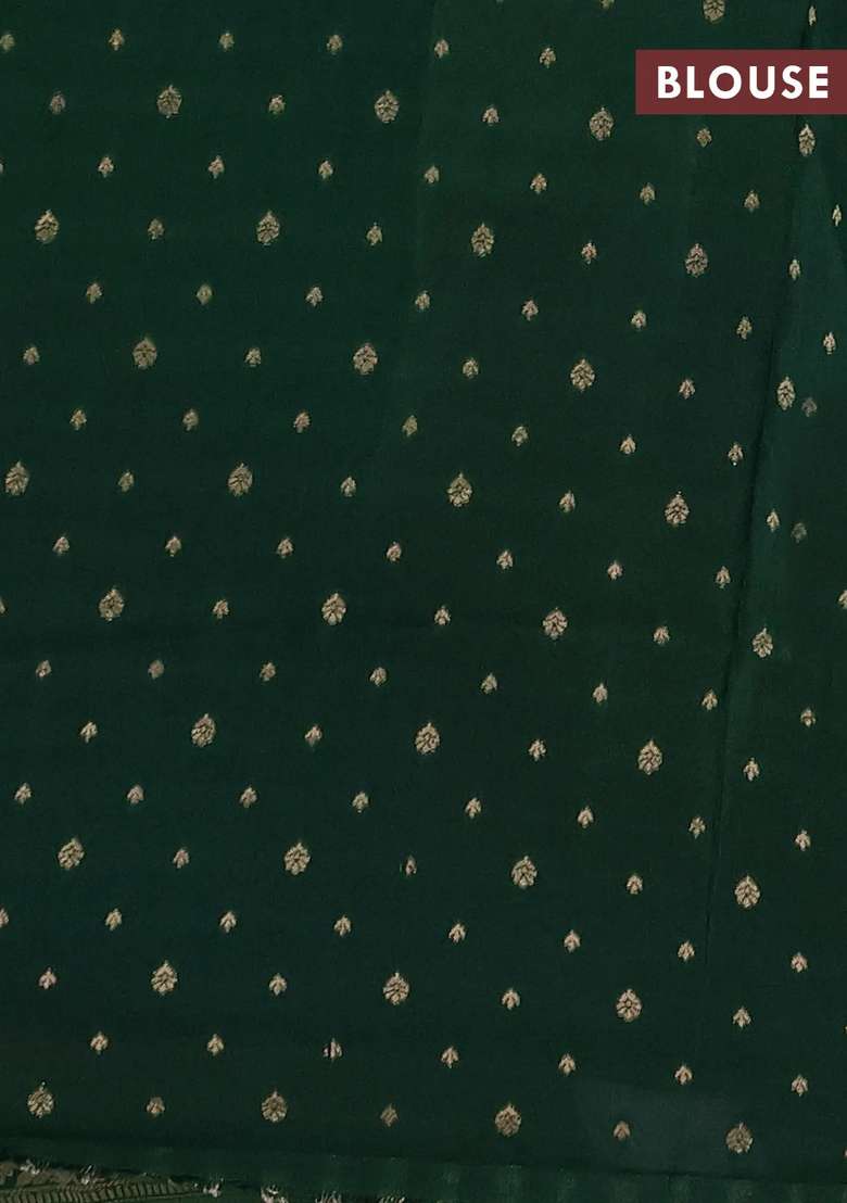 Cream Pink Semi Mysore Silk Saree Buttas With Buttas And Brocade Design For Women - Indya