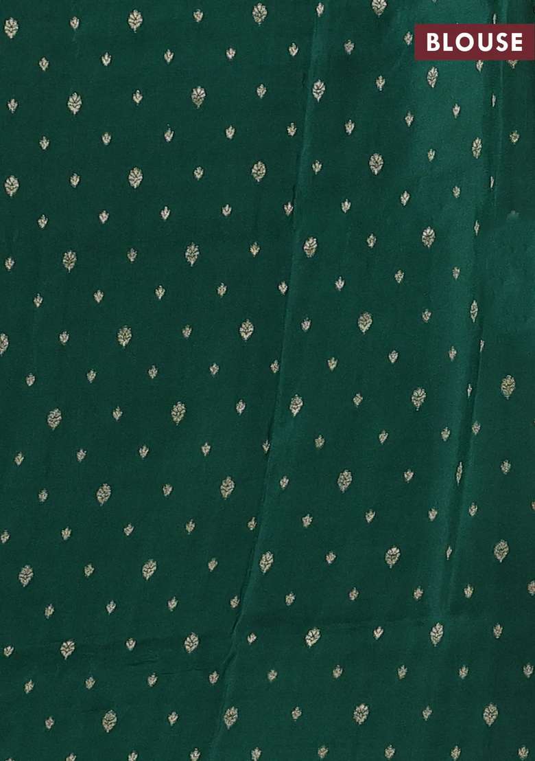 Off White Purple Semi Mysore Silk Saree Buttas With Buttas And Brocade Design For Women - Indya