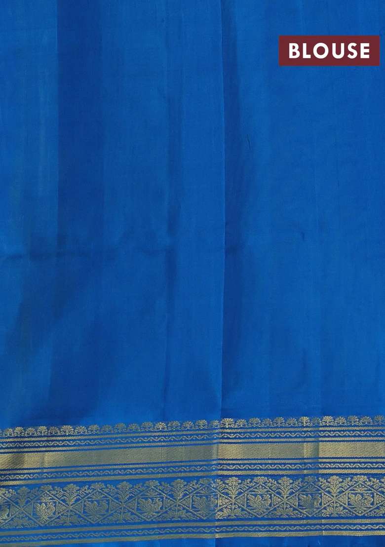 Teal Green Cs Blue Venkatagiri Silk Jamdani Buttas Saree With Buttas And Brocade Design For Women - Indya