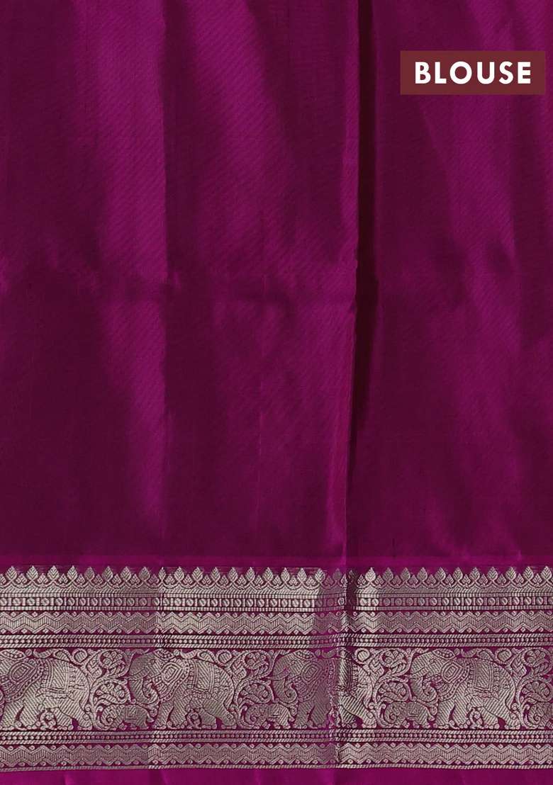 Grey Magenta Pink Venkatagiri Silk Zari Buttas Saree With Buttas And Brocade Design For Women - Indya