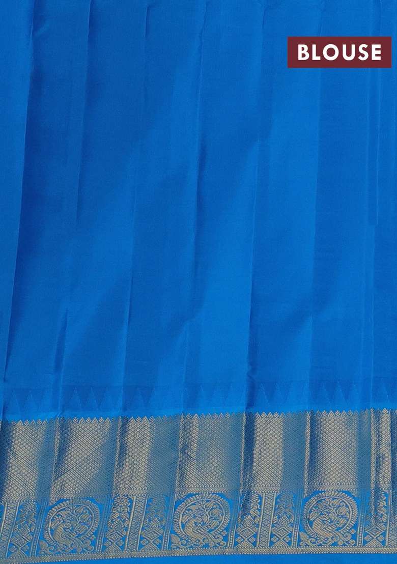 Black Cs Blue Gadwal Silk Checks Saree With Checks And Stripes Design For Women - Indya