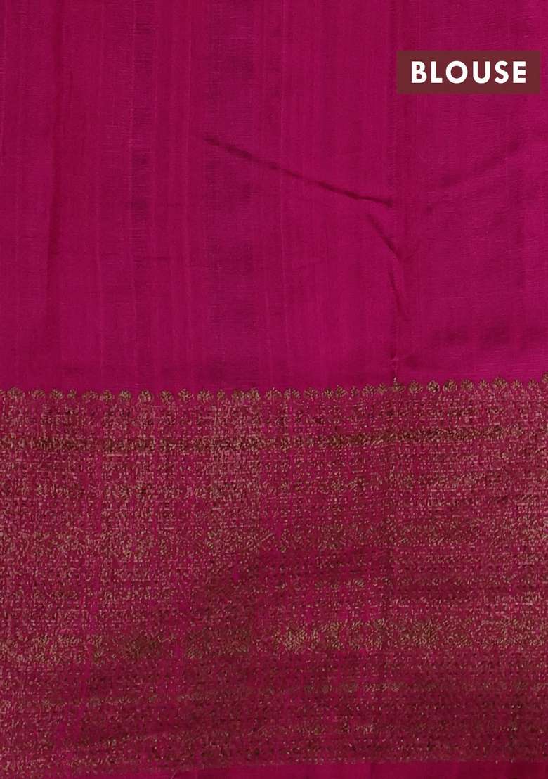 Brown Pink Banarasi Raw Silk Saree Buttas With Buttas And Brocade Design For Women - Indya