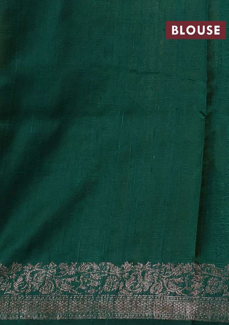 Lime Green Green Banarasi Raw Silk Saree Buttas With Buttas And Brocade Design For Women - Indya