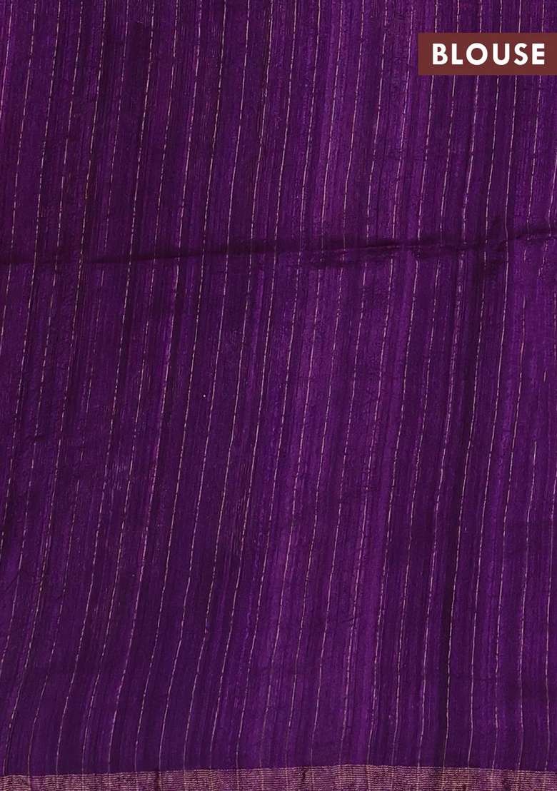 Purple Matka Tussar Silk Sequences Saree With Traditional Woven Design For Women - Indya