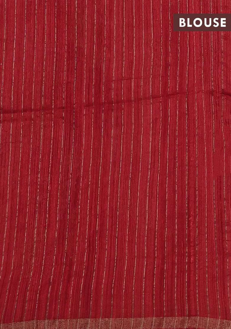 Red Matka Tussar Silk Sequences Saree With Traditional Woven Design For Women - Indya
