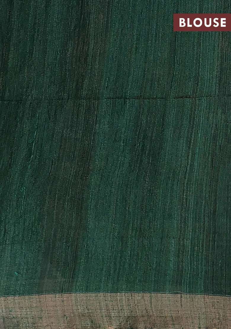 Green Matka Tussar Silk Sequences Saree With Traditional Woven Design For Women - Indya