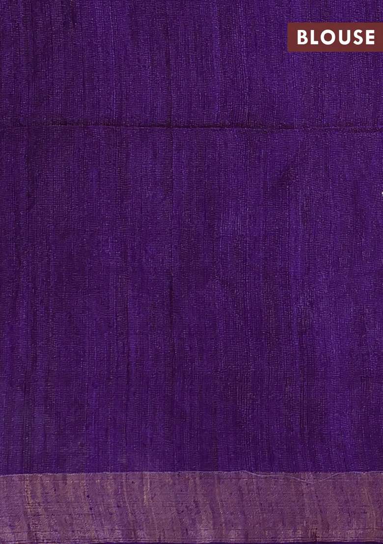 Purple Matka Tussar Silk Sequences Saree With Traditional Woven Design For Women - Indya