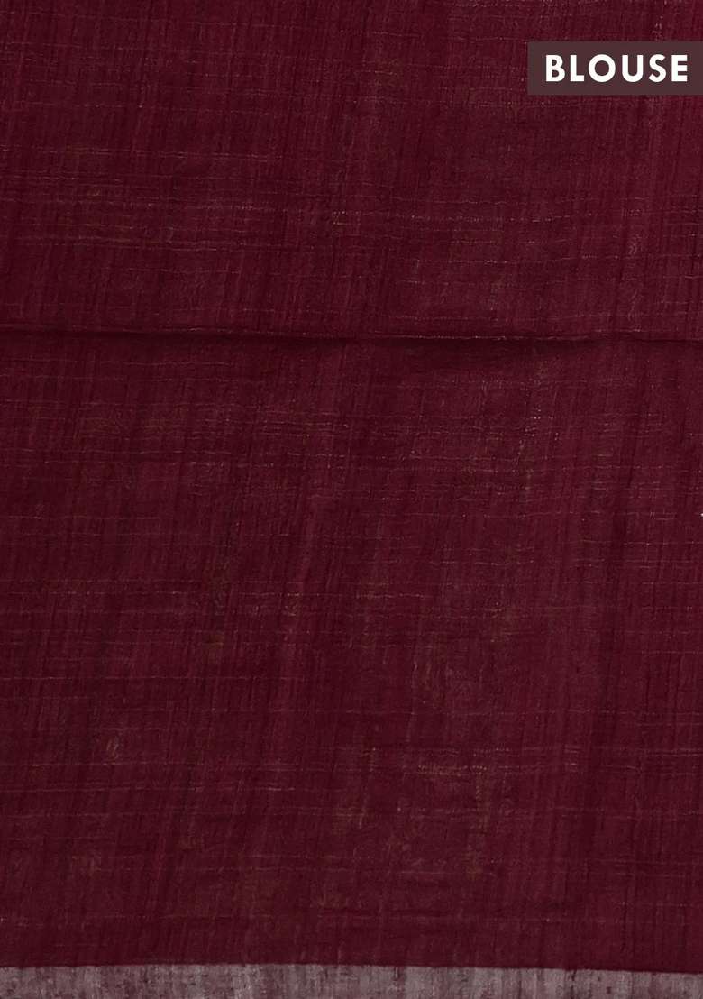 Red Matka Tussar Silk Buttas Saree With Buttas And Brocade Design For Women - Indya