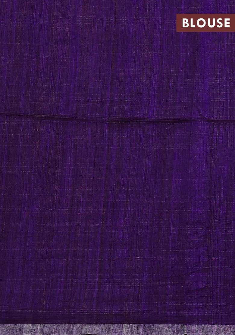 Purple Matka Tussar Silk Buttas Saree With Buttas And Brocade Design For Women - Indya