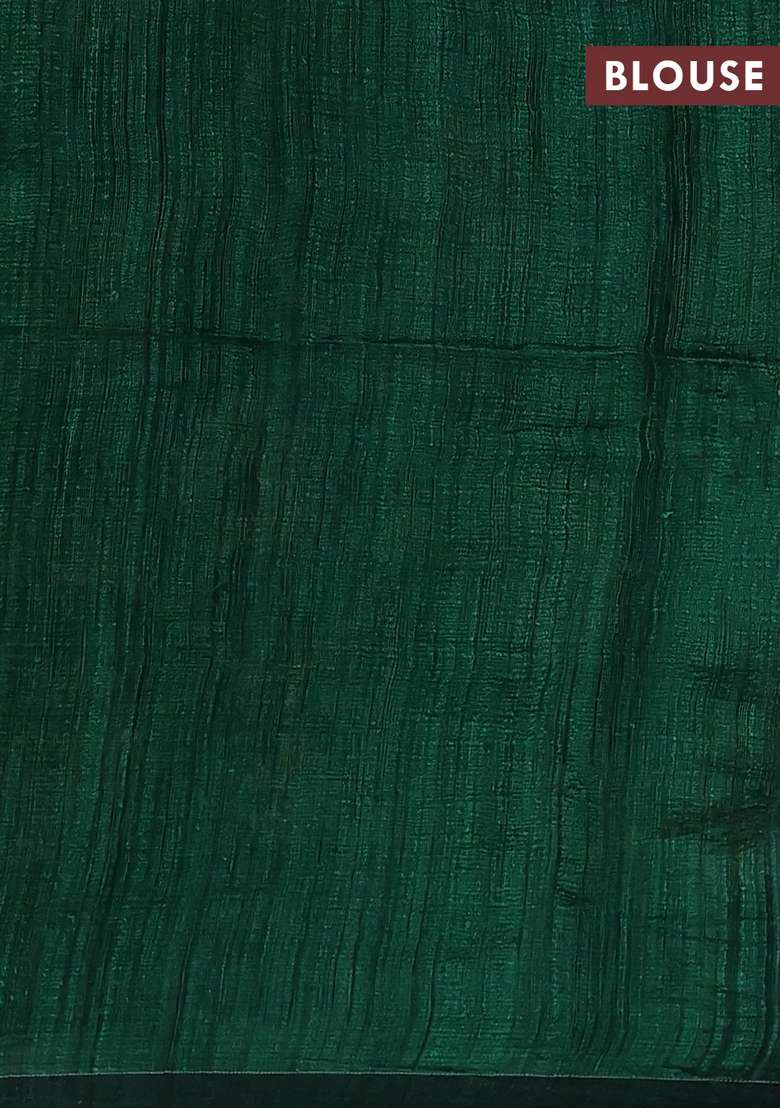 Green Matka Tussar Silk Buttas Saree With Buttas And Brocade Design For Women - Indya