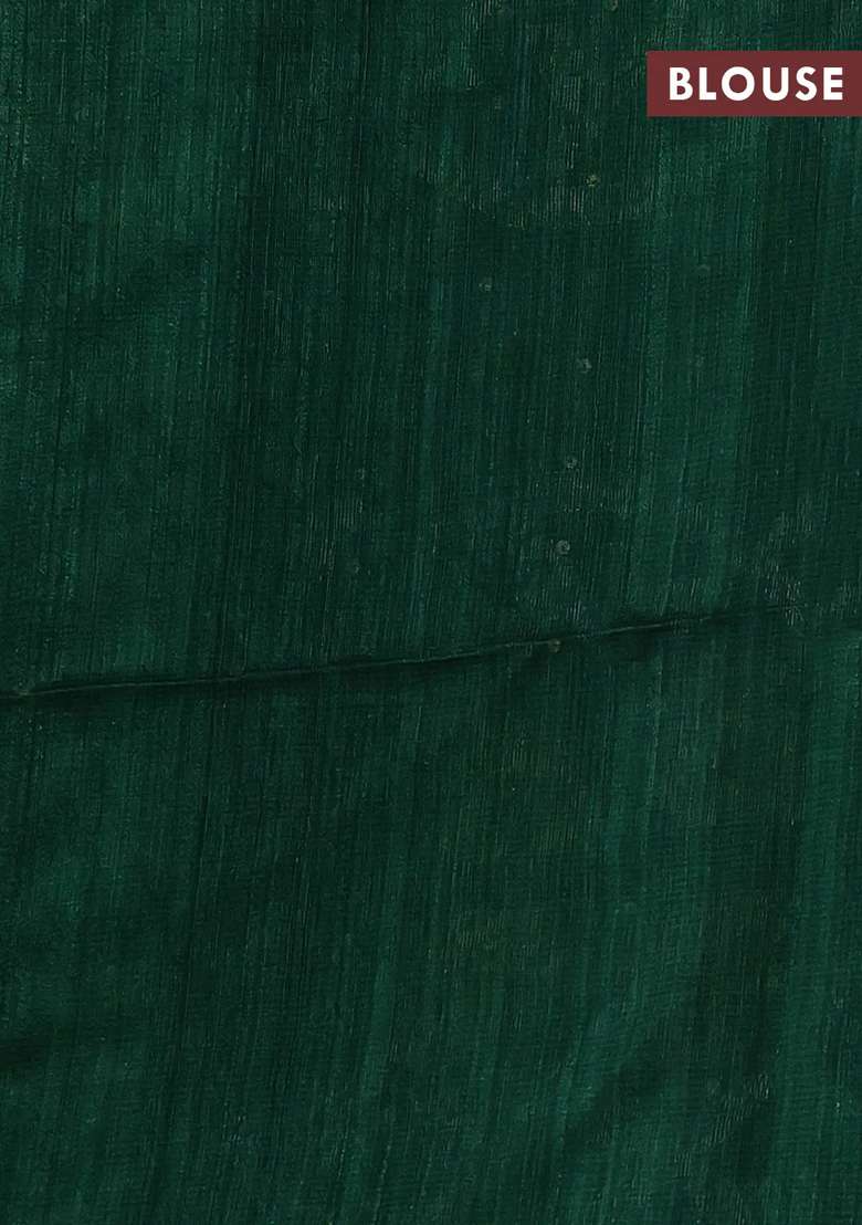 Green Matka Tussar Silk Sequences Saree With Traditional Woven Design For Women - Indya