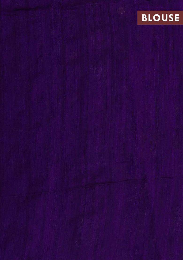 Purple Matka Tussar Silk Coin Butta Saree With Buttas And Brocade Design For Women - Indya