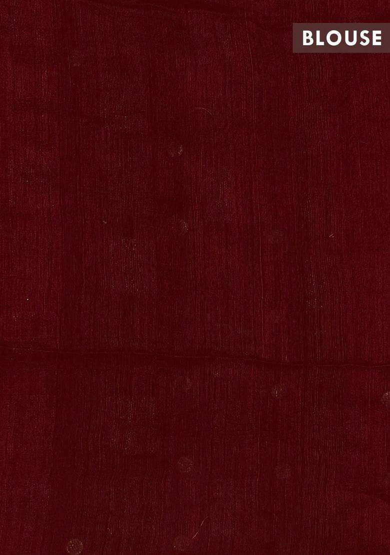 Red Matka Tussar Silk Coin Butta Saree With Buttas And Brocade Design For Women - Indya