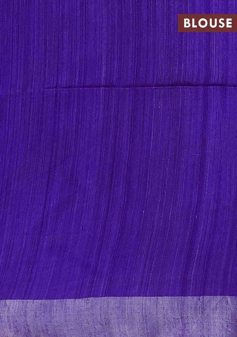 Purple Matka Tussar Silk Buttas Saree With Buttas And Brocade Design For Women - Indya