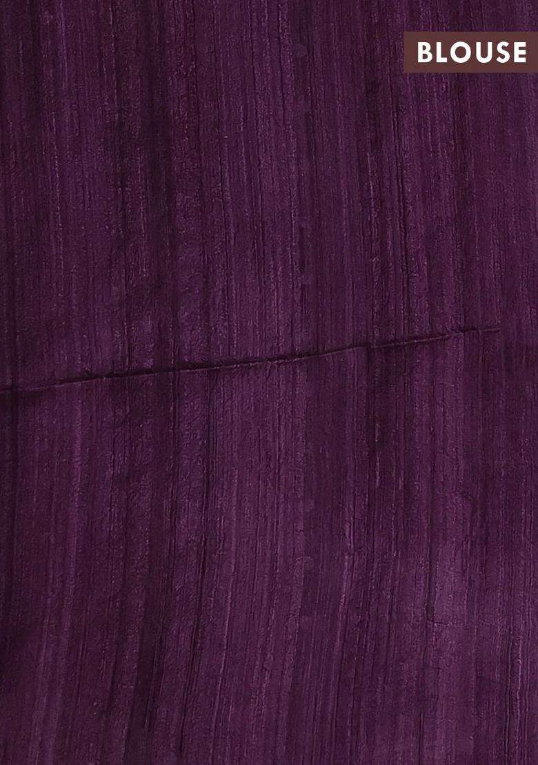 Wine Matka Tussar Silk Jamdhani Saree With Traditional Woven Design For Women - Indya