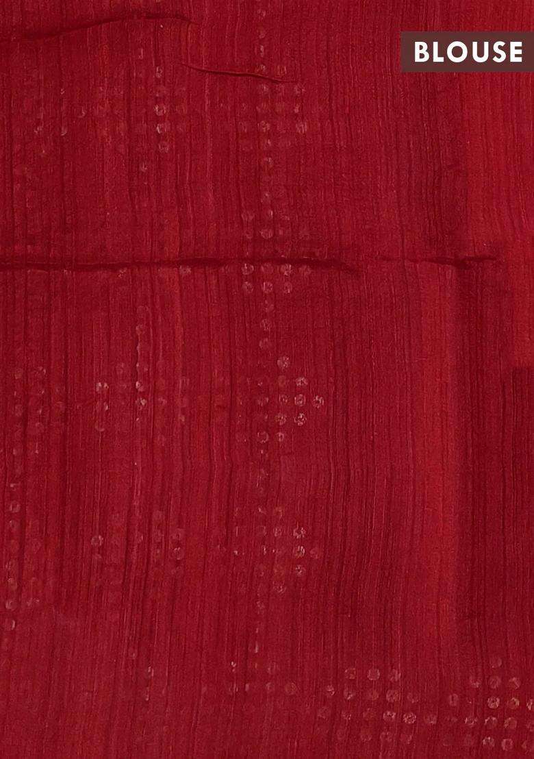Red Matka Tussar Silk Saree With Traditional Woven Design For Women - Indya