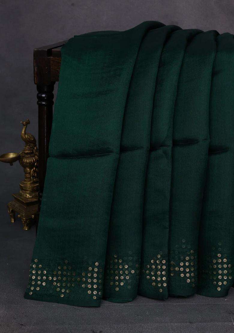 Green Matka Tussar Silk Saree With Traditional Woven Design For Women - Indya