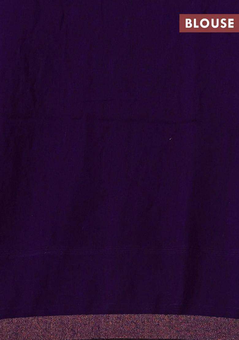 Purple Matka Tussar Silk Buttas Saree With Buttas And Brocade Design For Women - Indya