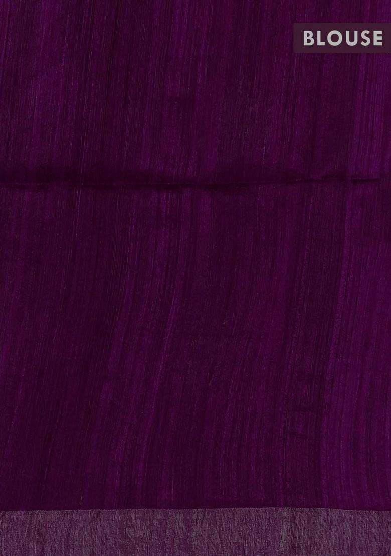 Magenta Pink Matka Tussar Silk Buttas Saree With Buttas And Brocade Design For Women - Indya