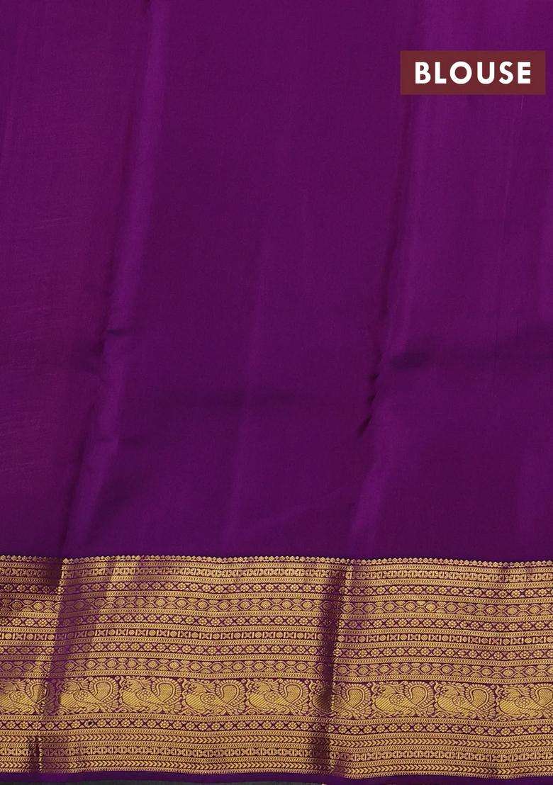 Mauve Pink Purple Kanchipuram Silk Buttas Saree With Buttas And Brocade Design For Women - Indya