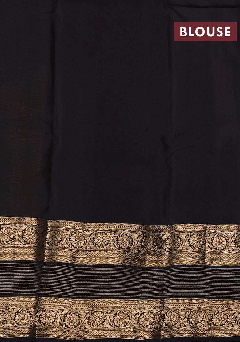Mehendi Green Jamun Kanchipuram Silk Buttas Saree With Buttas And Brocade Design For Women - Indya