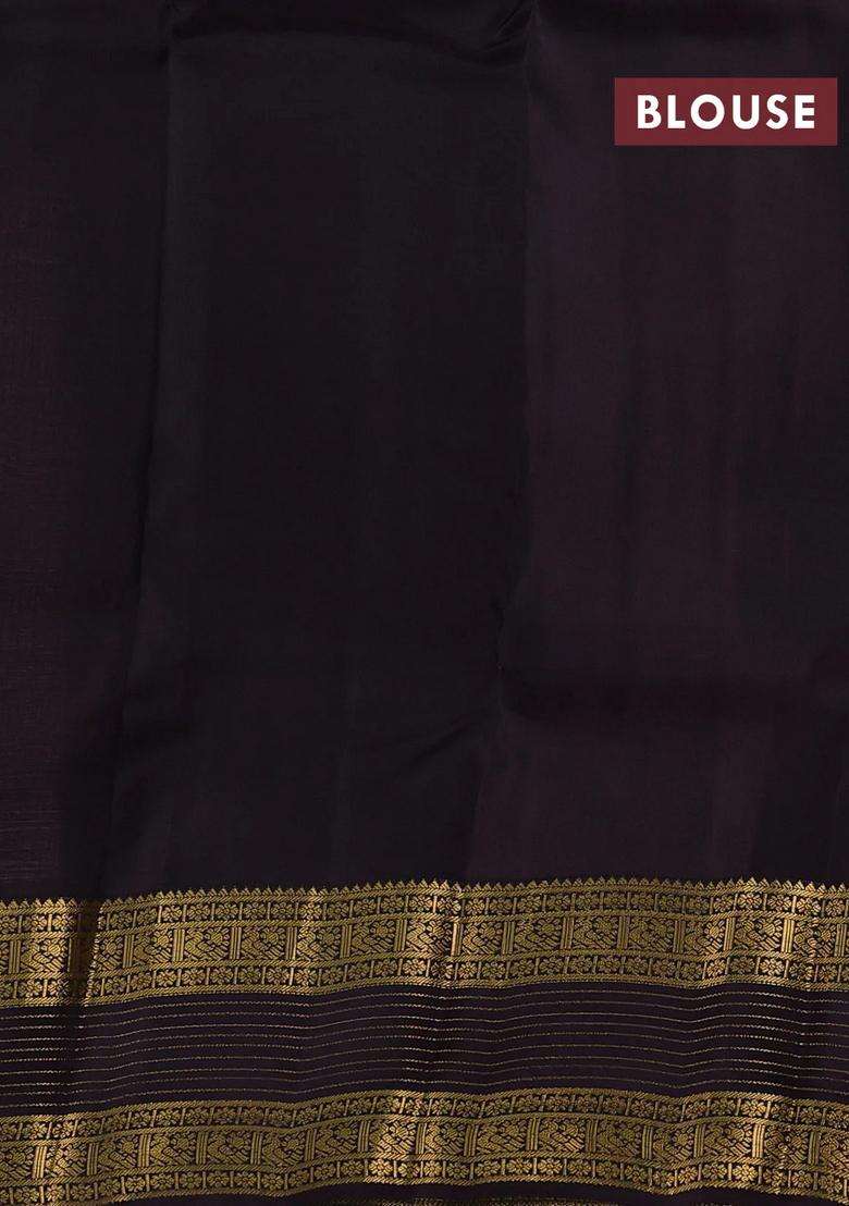 Pastel Peach Wine Kanchipuram Silk Buttas Saree With Buttas And Brocade Design For Women - Indya