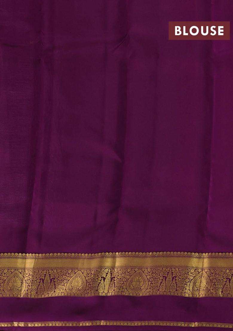 Lavender Purple Kanchipuram Silk Buttas Saree With Buttas And Brocade Design For Women - Indya