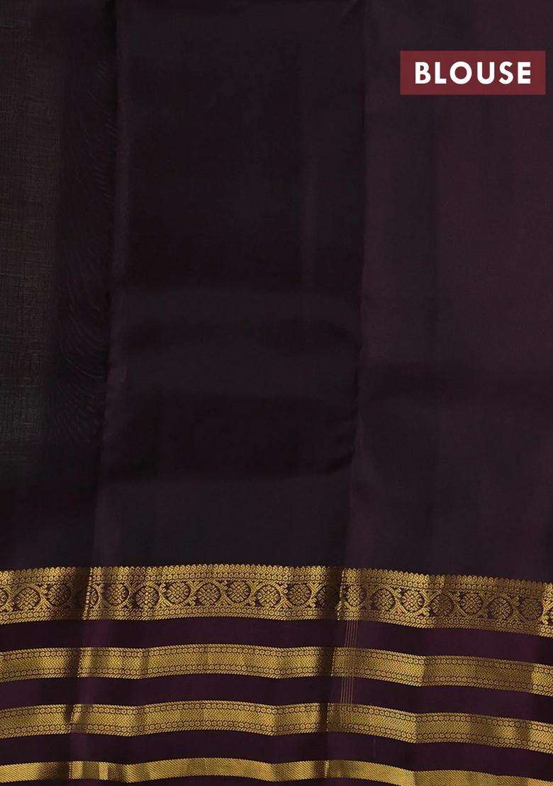 Pista Green Wine Kanchipuram Silk Weaves Saree With Traditional Woven Design For Women - Indya
