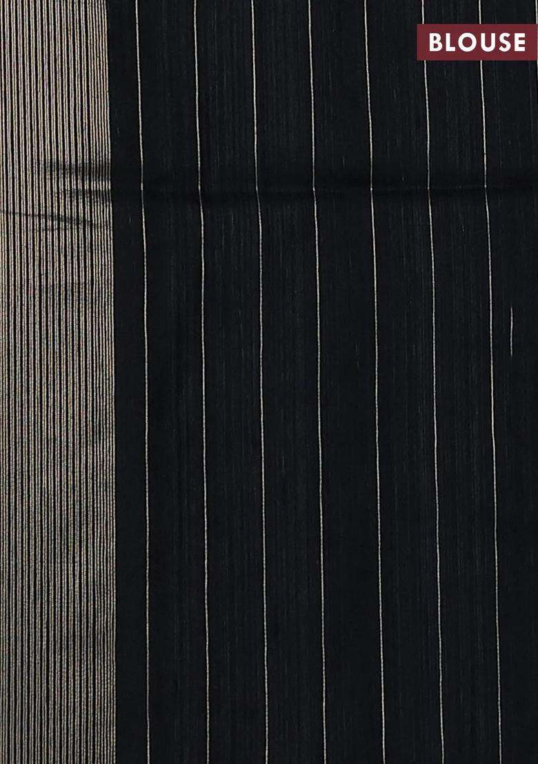 Black Bhagalpuri Tussar Saree With Traditional Woven Design For Women - Indya