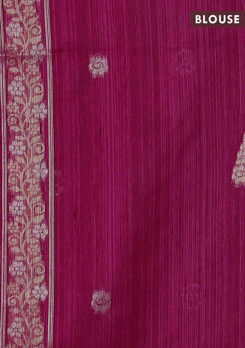 Pink Bhagalpuri Tussar Saree With Traditional Woven Design For Women - Indya