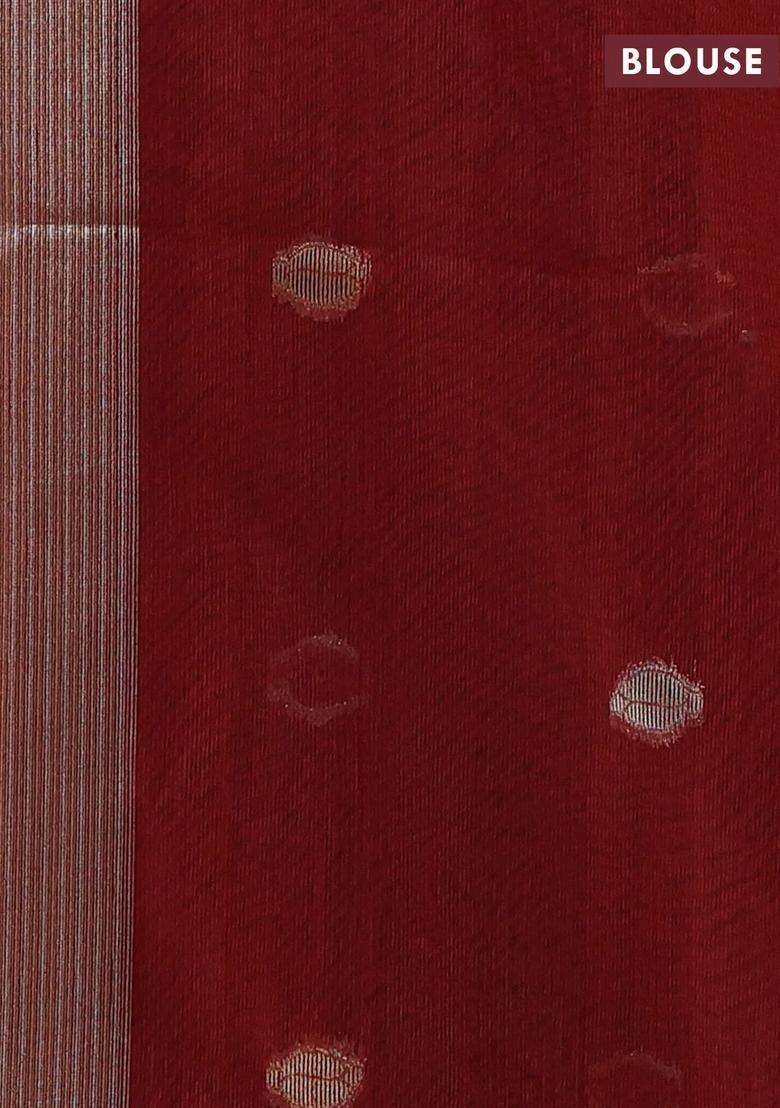 Green Maroon Bhagalpuri Tussar Saree With Traditional Woven Design For Women - Indya