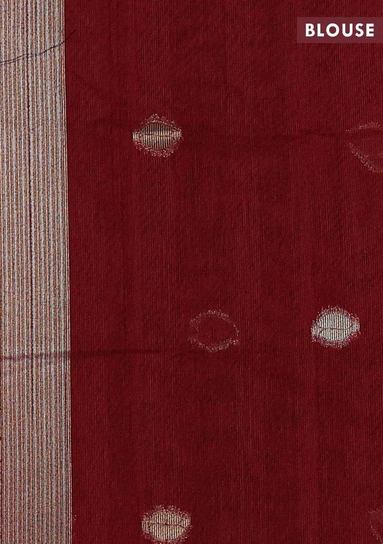 Black Maroon Bhagalpuri Tussar Saree With Traditional Woven Design For Women - Indya