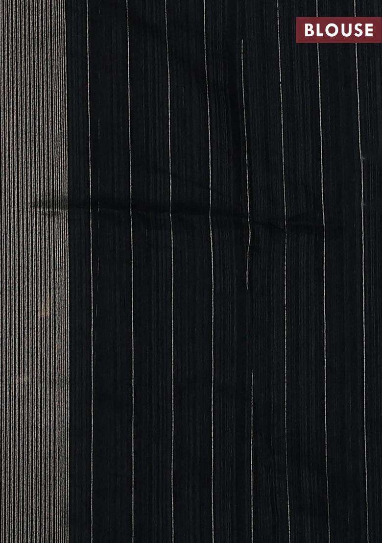 Black Bhagalpuri Tussar Saree With Traditional Woven Design For Women - Indya