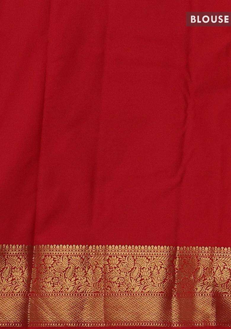 Black Red Bangalori Silk Buttas Saree With Buttas And Brocade Design For Women - Indya