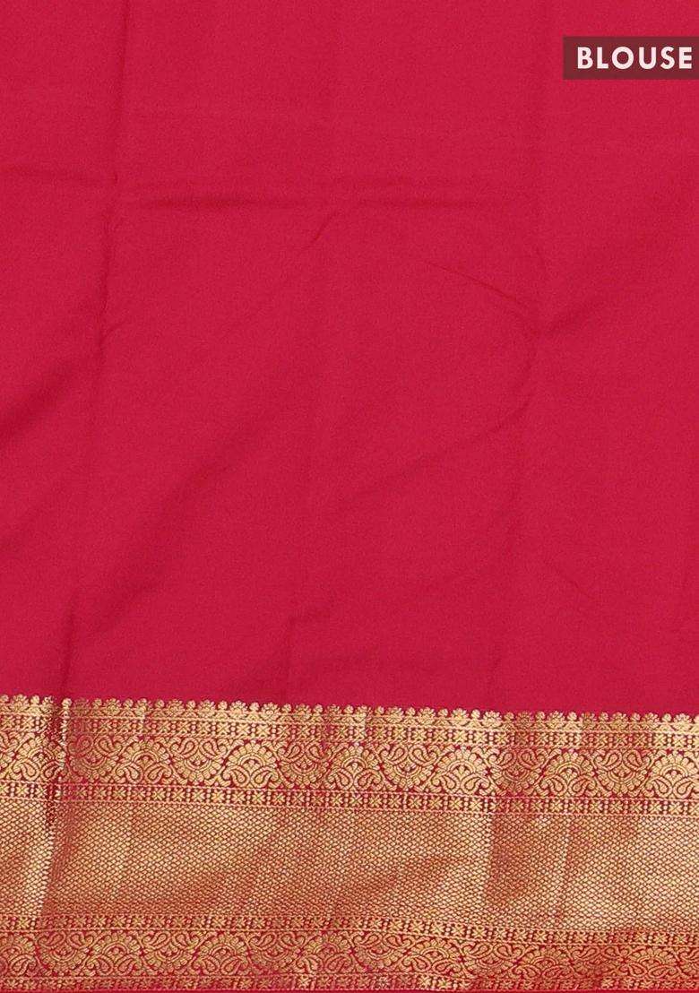 Coffee Brown Pink Bangalori Silk Buttas Saree With Buttas And Brocade Design For Women - Indya