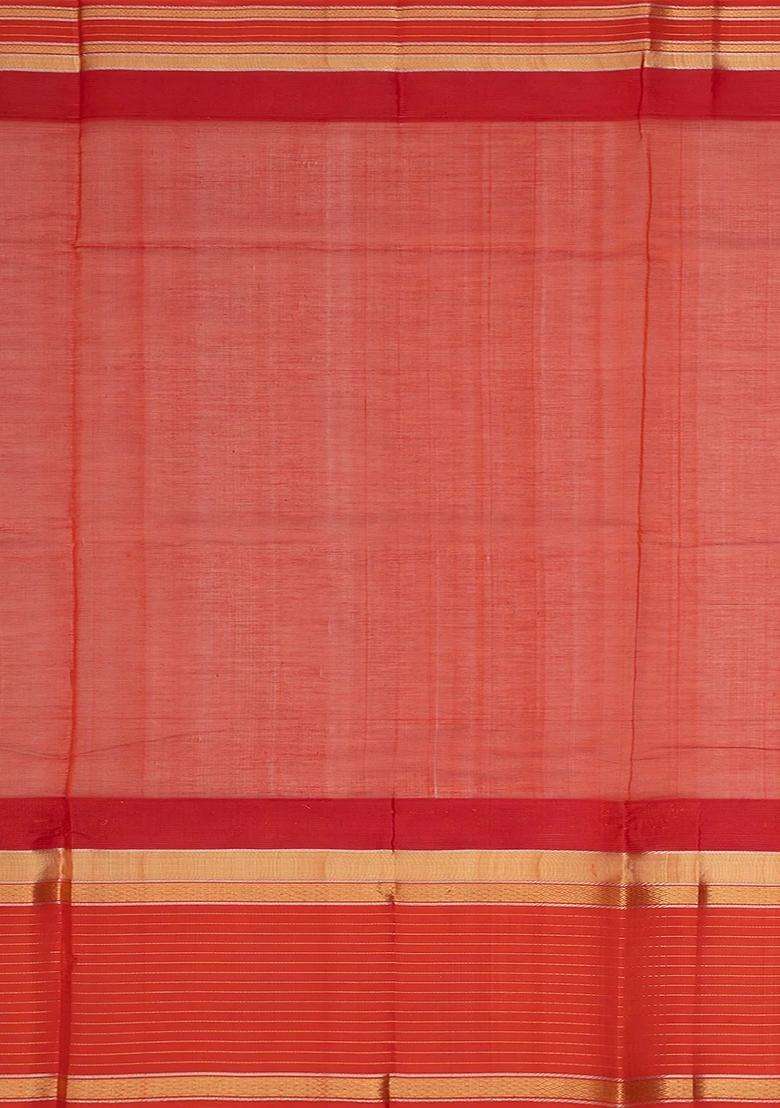 Beige Handloom Chirala Silk Cotton Saree With Checks Beige With Checks And Stripes Design For Women - Indya