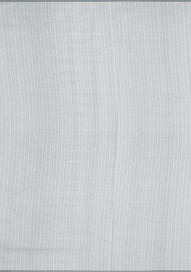Grey Handwoven Banarasi Organza Silk Saree With Floral Motifs Grey With Buttas And Brocade Design For Women - Indya