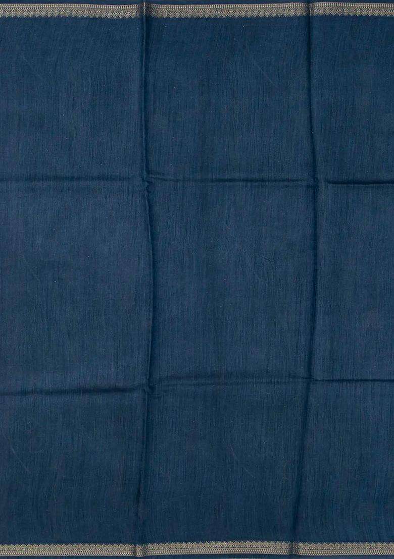 Sea Green Handloom Tussar Silk Saree With Printed Floral Motifs Sea Green For Women - Indya