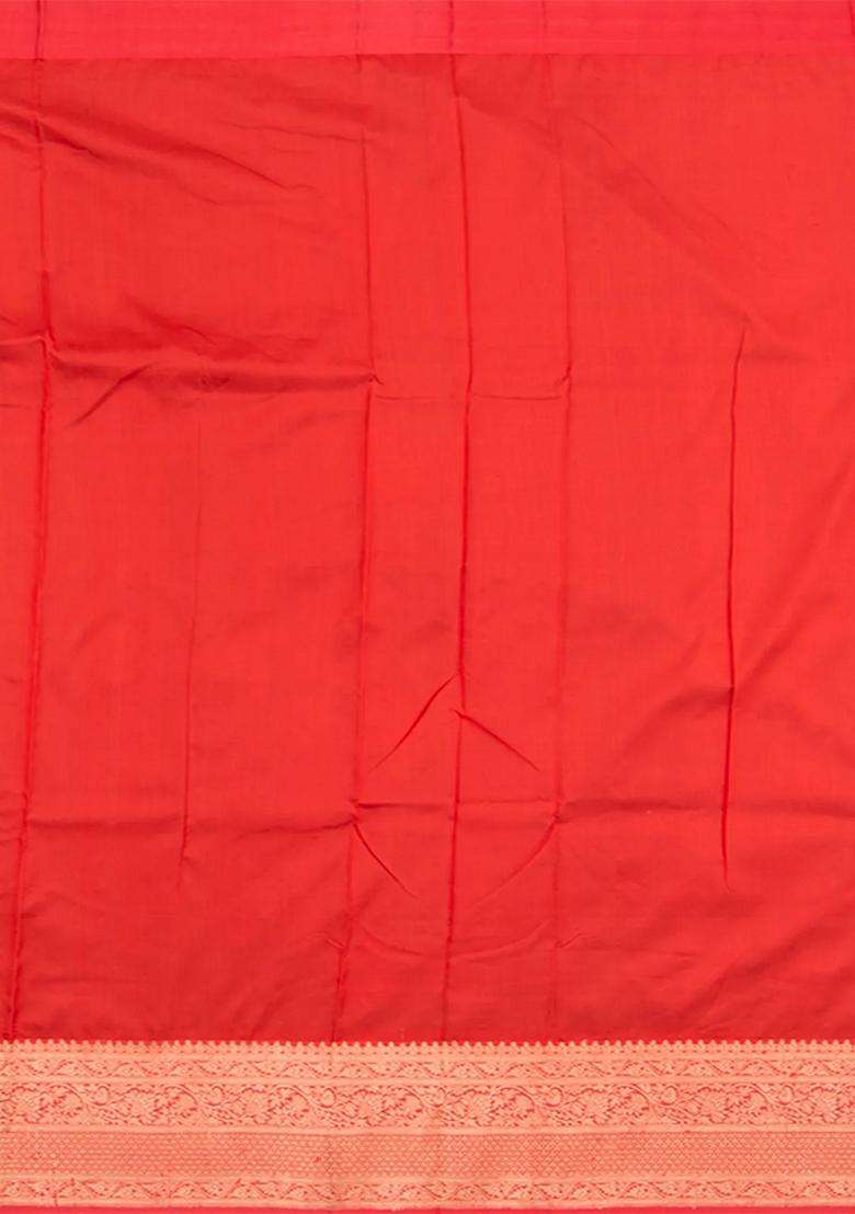 Chocolate Handwoven Banarasi Silk Saree With Buttas And Brocade Design For Women - Indya