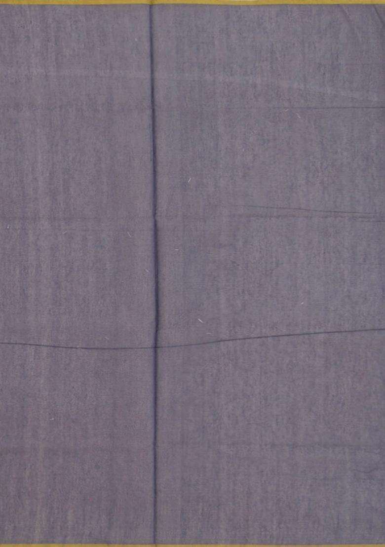 Grey Handwoven Benarasi Organza Silk Saree With Diagonal Vine Motifs Grey With Buttas And Brocade Design For Women - Indya
