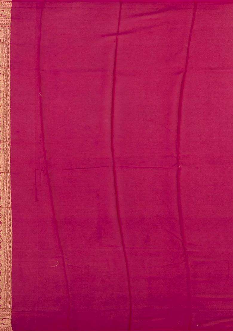 Bottle Green Banarasi Khaddi Georgette Saree With Mango Motifs Bottle Green With Buttas And Brocade Design For Women - Indya