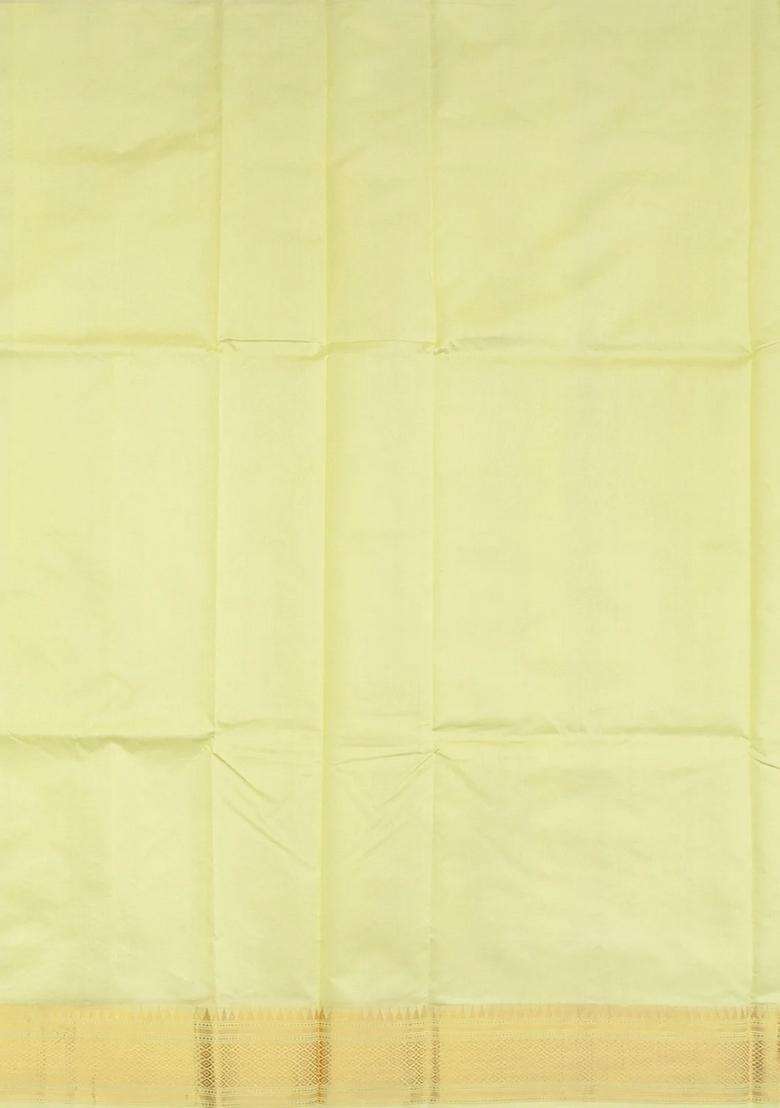 Cream Banarasi Silk Saree With Floral Butta Cream With Buttas And Brocade Design For Women - Indya