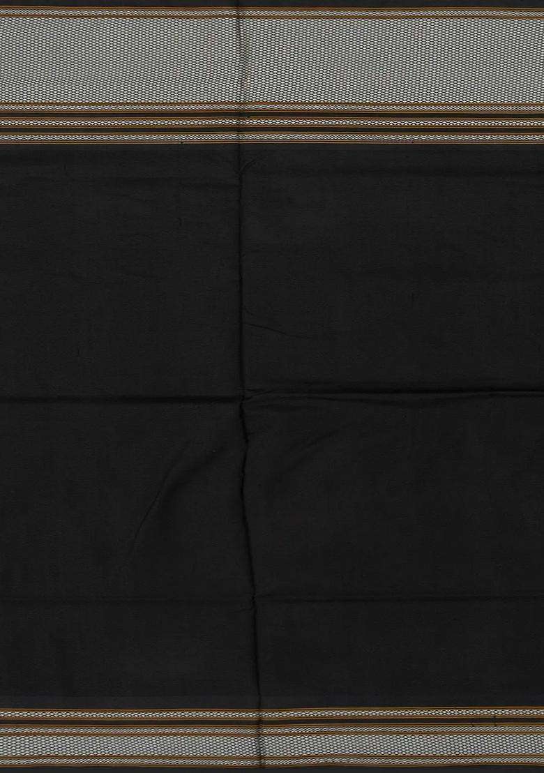 Rust Handloom Single Ikat Pure Silk Saree With Checks Rust With Printed Design For Women - Indya